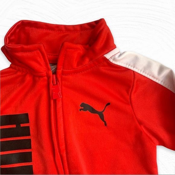 🚨2 for $35🚨 Puma Red & White 0-3M Boys Track Jacket - Picture 2 of 7